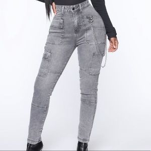 Grey Cargo Jeans
